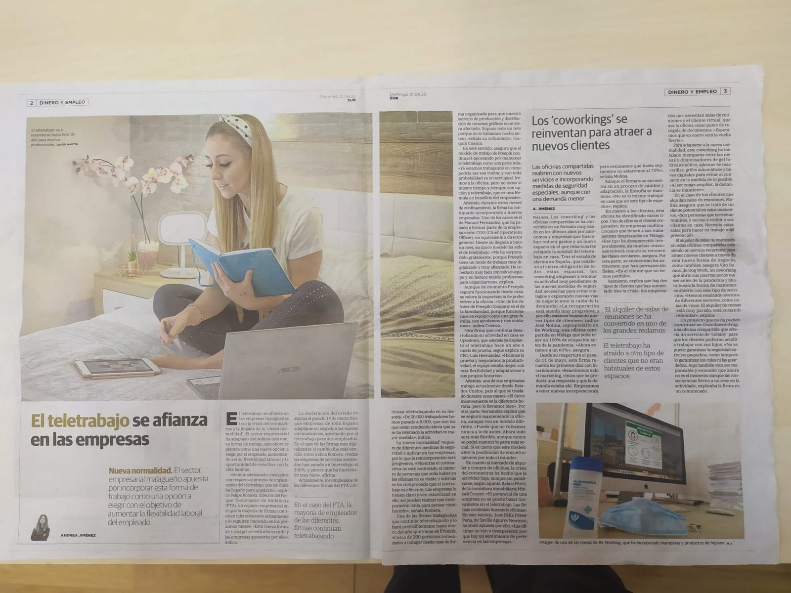 ¡BeWorking de Nuevo en el Diario Sur! «Los Coworking se reinventan para atraer nuevos clientes»